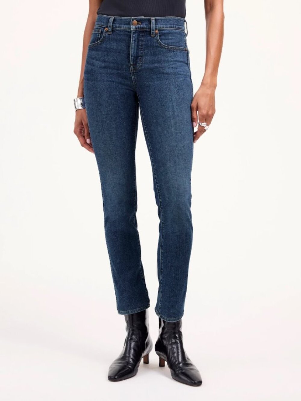 Madewell’s mid rise stovepipe jeans